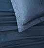 Drak Blue 400TC 100% Cotton Solid Flat Super King Bedsheet With 2 Pillow Covers