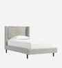 Misty Moon  Boucle Kids Toddler Bed With Box Storage In Cream Colour