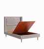 Misty Moon  Boucle Kids Toddler Bed With Box Storage In Cream Colour