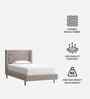 Misty Moon Boucle Kids Toddler Bed With Box Storage In Light Brown Colour
