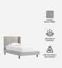 Misty Moon Boucle Kids Twin Bed With Box Storage In Cream Colour