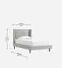 Misty Moon Boucle Kids Twin Bed With Hydraulic Storage In Cream Colour
