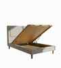 Misty Moon Boucle Kids Twin Bed With Hydraulic Storage In Cream Colour