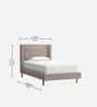 Misty Moon Boucle Kids Twin Bed With Hydraulic Storage In Light Grey Colour