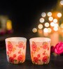Misty Set Of 2 White Glass Table Tea Light Holder