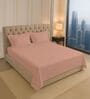 Misty Rose Solid 400 TC Cotton King Sized Bedsheet with 2 Pillow Covers
