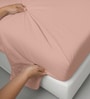 Misty Rose Solid 400 TC Cotton King Sized Bedsheet with 2 Pillow Covers