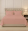 Misty Rose Solid 400 TC Cotton King Sized Bedsheet with 2 Pillow Covers