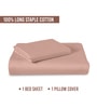 Misty Rose Solid 400 TC Cotton Single Sized Bedsheet with 1 Pillow Cover
