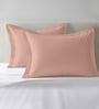 Misty Rose Solid 400 TC Cotton Standard Sized 2 Pillow Covers