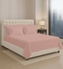 Misty Rose Solid 400 TC Cotton Super King Sized Bedsheet with 4 Pillow Covers