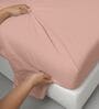 Misty Rose Solid 400 TC Cotton Super King Sized Bedsheet with 4 Pillow Covers