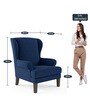 Malta Fabric Wing Chair in Royal Blue Colour