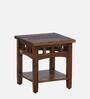 Mitsy Sheesham Wood Bedside Table In Rustic Teak Finish