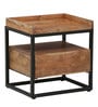 Miwok Solid Wood Night Stand in Premium Acacia Finish with Black Frame
