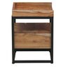 Miwok Solid Wood Night Stand in Premium Acacia Finish with Black Frame