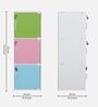 Mizawa 3 Door Storage Cabinet in Multicolour Finish with Lock