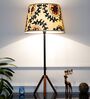 Mizuko Matte Black & Copper Table Lamp with Multi Color Casement Shade