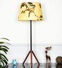 Mizuko Matte Black & Copper Table Lamp with Multi Color Linen Shade