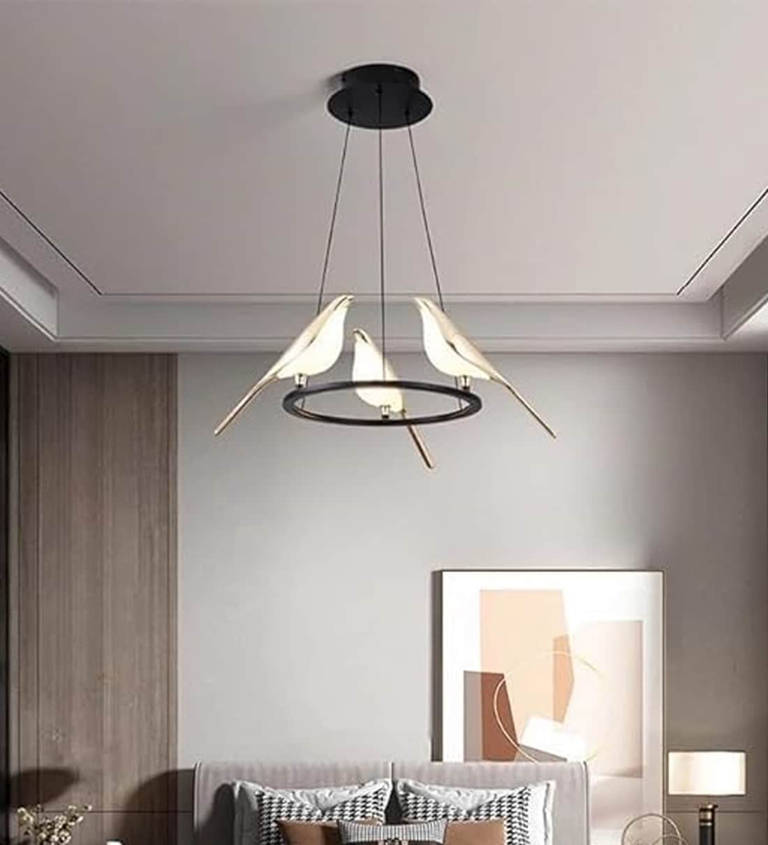 Buy Modern Black Led Bird Round Cluster Ceiling Light at 47% OFF