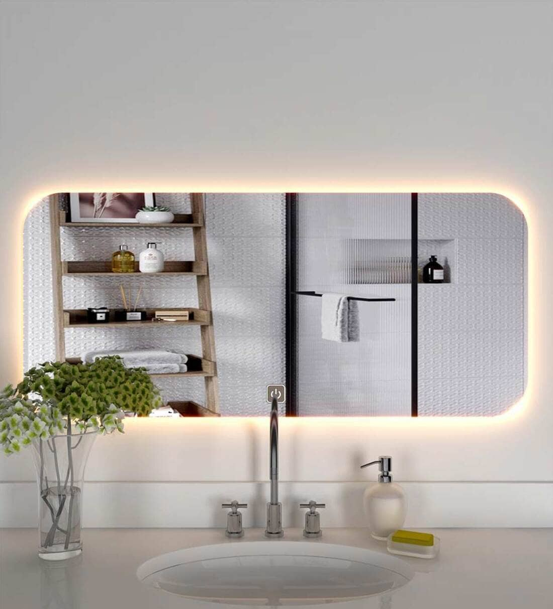 rectangle mirror with led lights