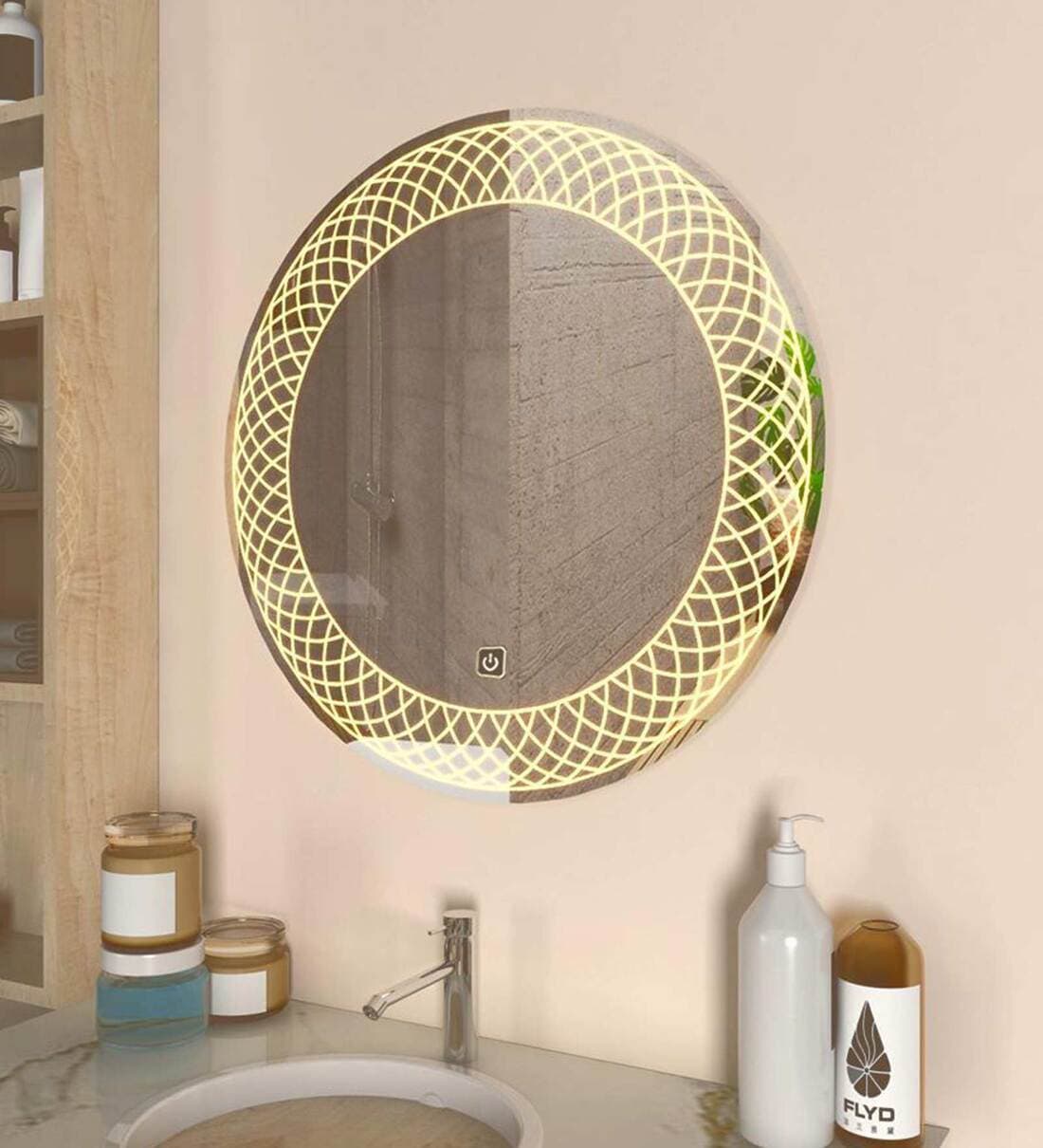 Buy Modern Designed LED Round Wall Mirror By WallMantra Online LED