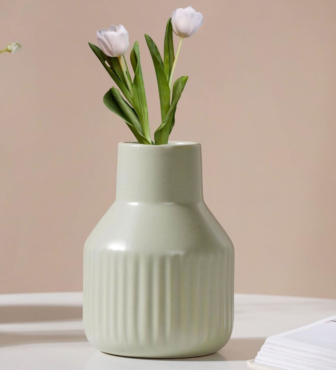 Buy Modern Hued Matte Green Ceramic Flower Vase by Nestasia at 31 OFF