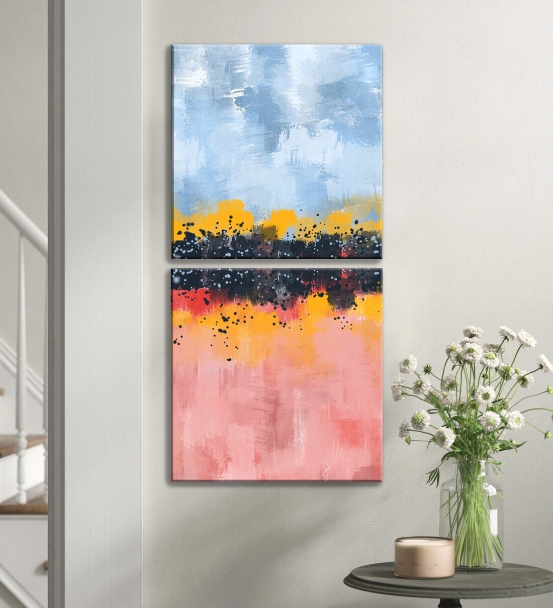 Buy Modern Multicolour Synthetic Wood Framed Canvas Art Print at 29