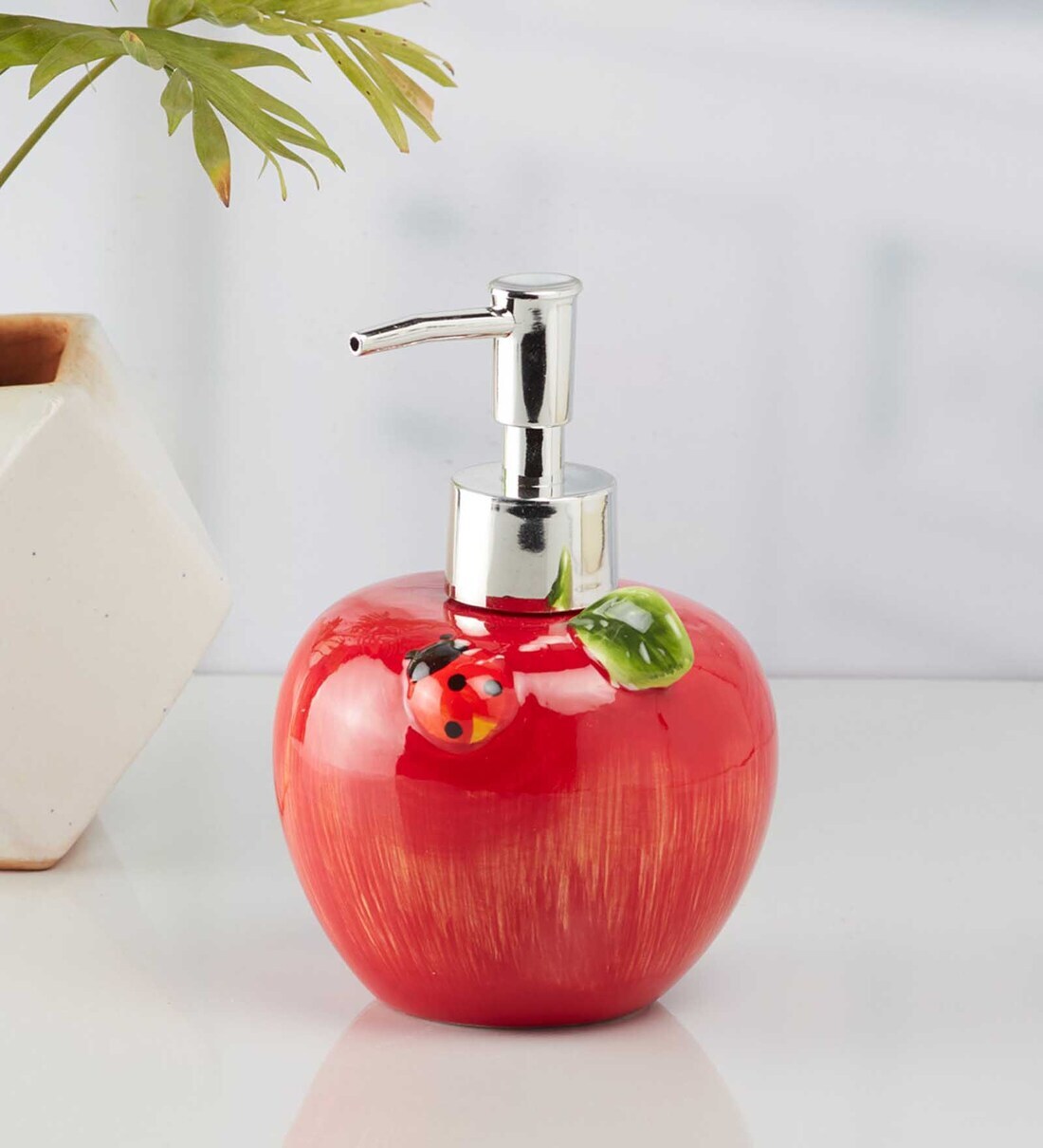 Buy Modern Red Ceramic Soap Dispenser at 16 OFF by Kookee Pepperfry