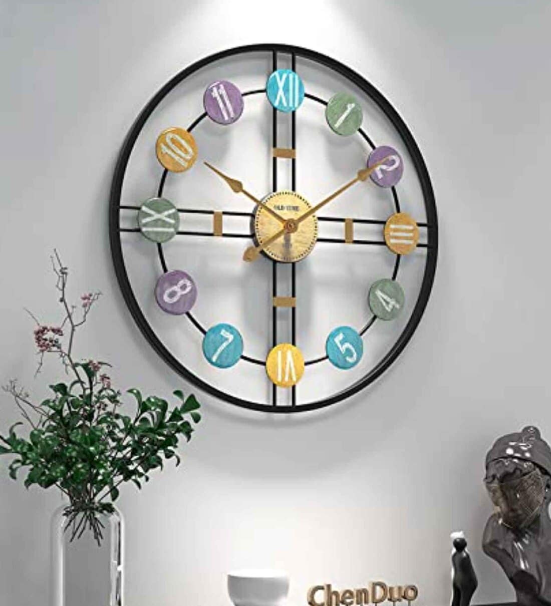 Buy Modern Roman Gold Analog Wall Clock by Handicraft Town Online