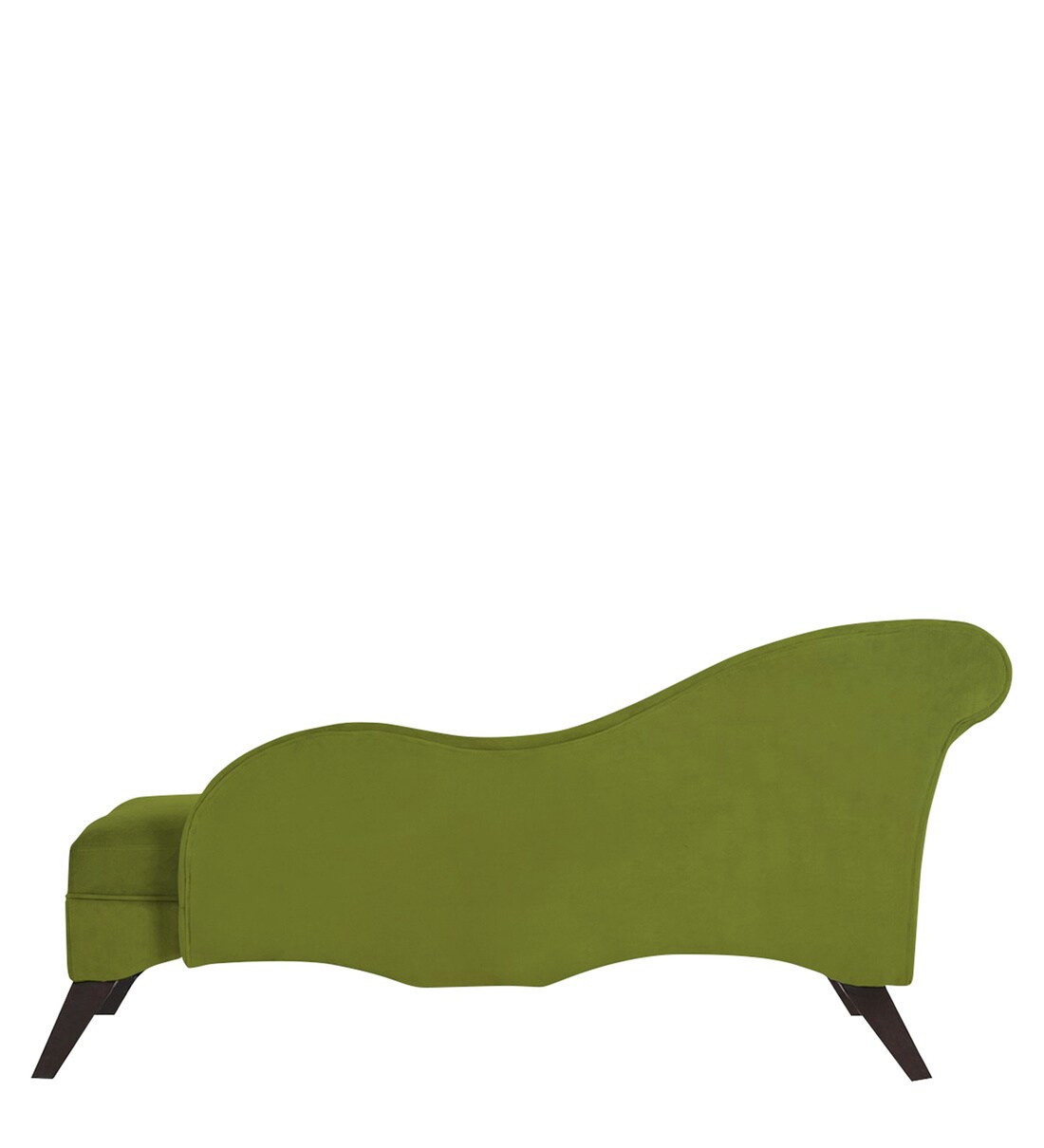Buy Modern Velvet Chaise Lounger in Olive Green Colour by Dreamzz