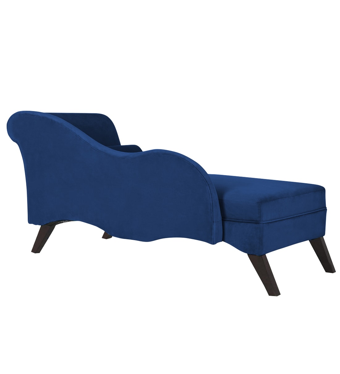 Buy Modern Velvet Chaise Lounger in Navy Blue Colour by Dreamzz