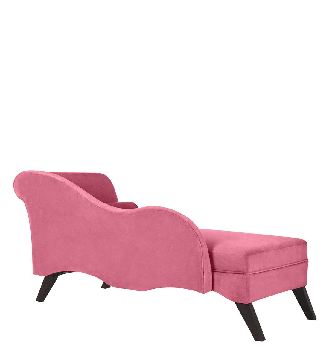 Buy Modern Scroll RHS Fabric Chaise Lounger in Pink Colour by Dreamzz