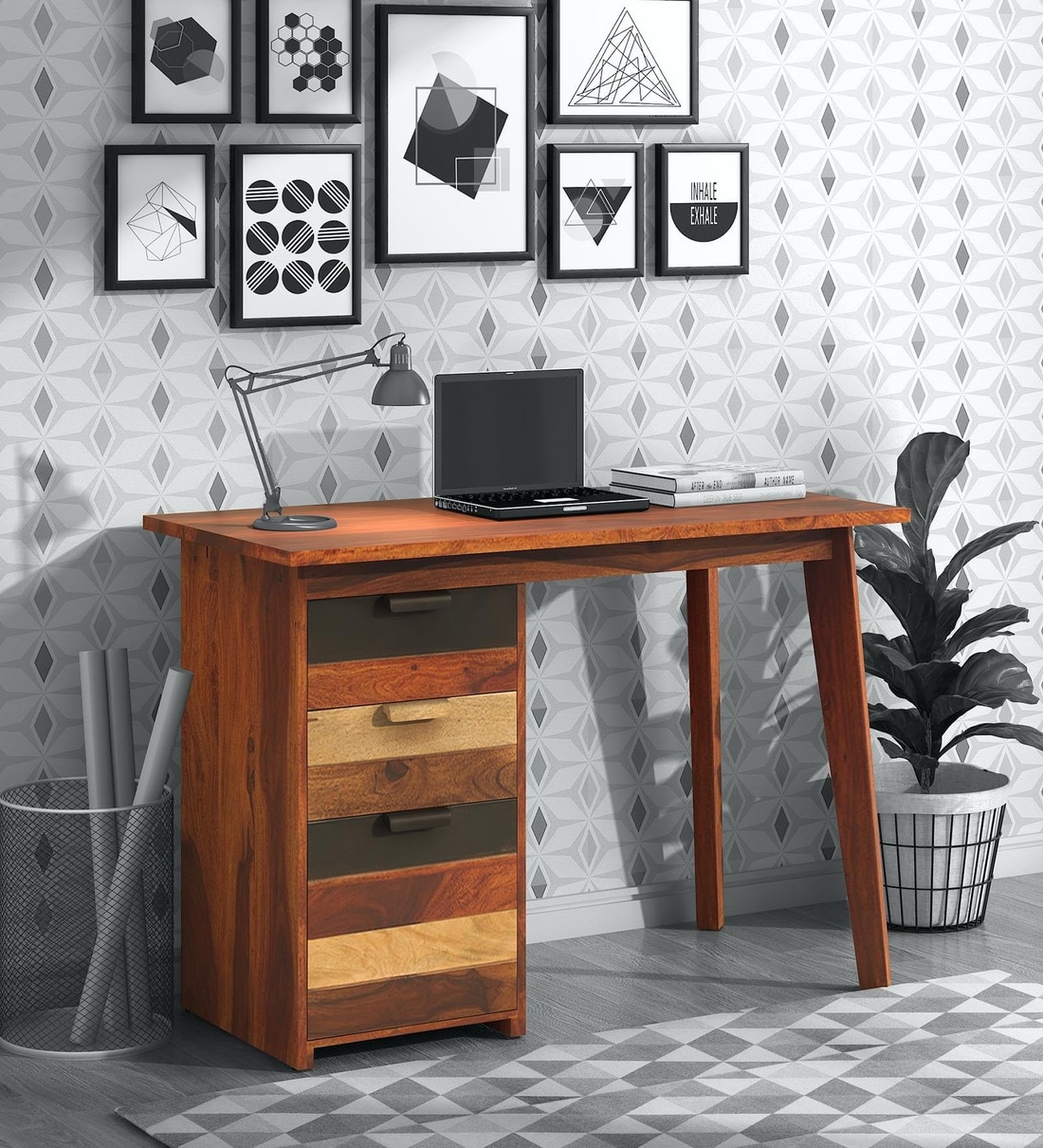 pepperfry wooden study table