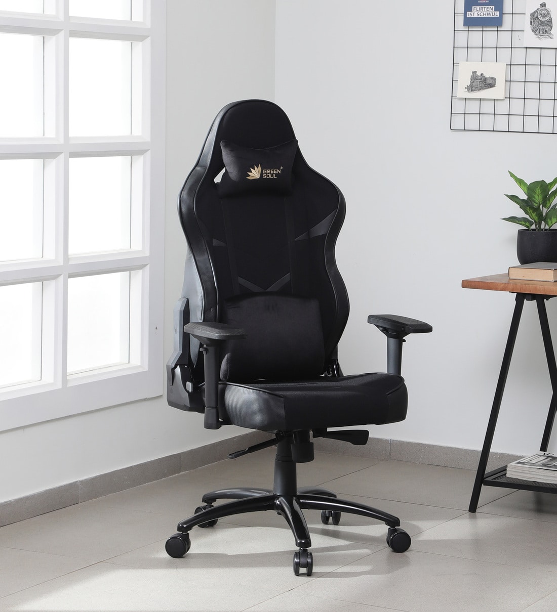 Buy Monster Rep Fabric Gaming Chair in Black Colour at 45% OFF by Green ...