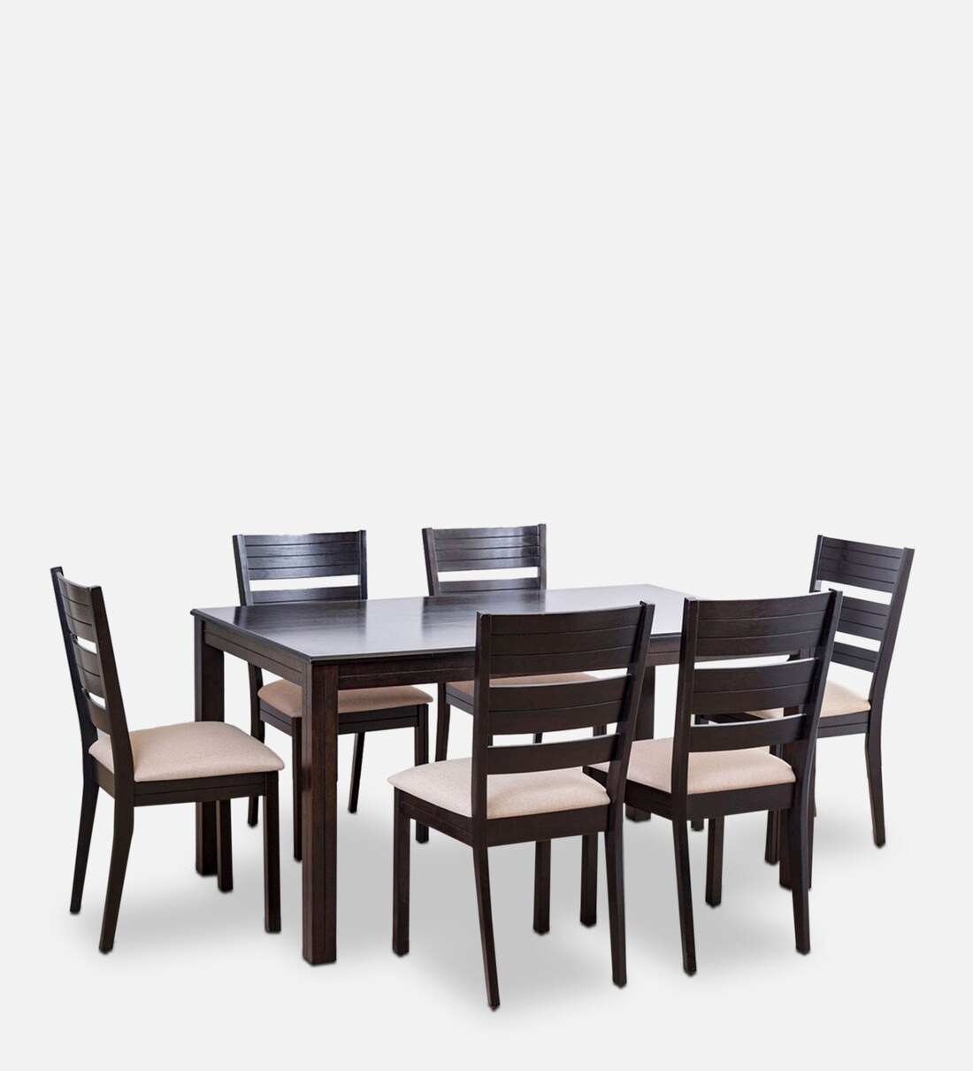 Buy Montoya 6 Seater Dining Table Set with Chair in Brown Color by Home