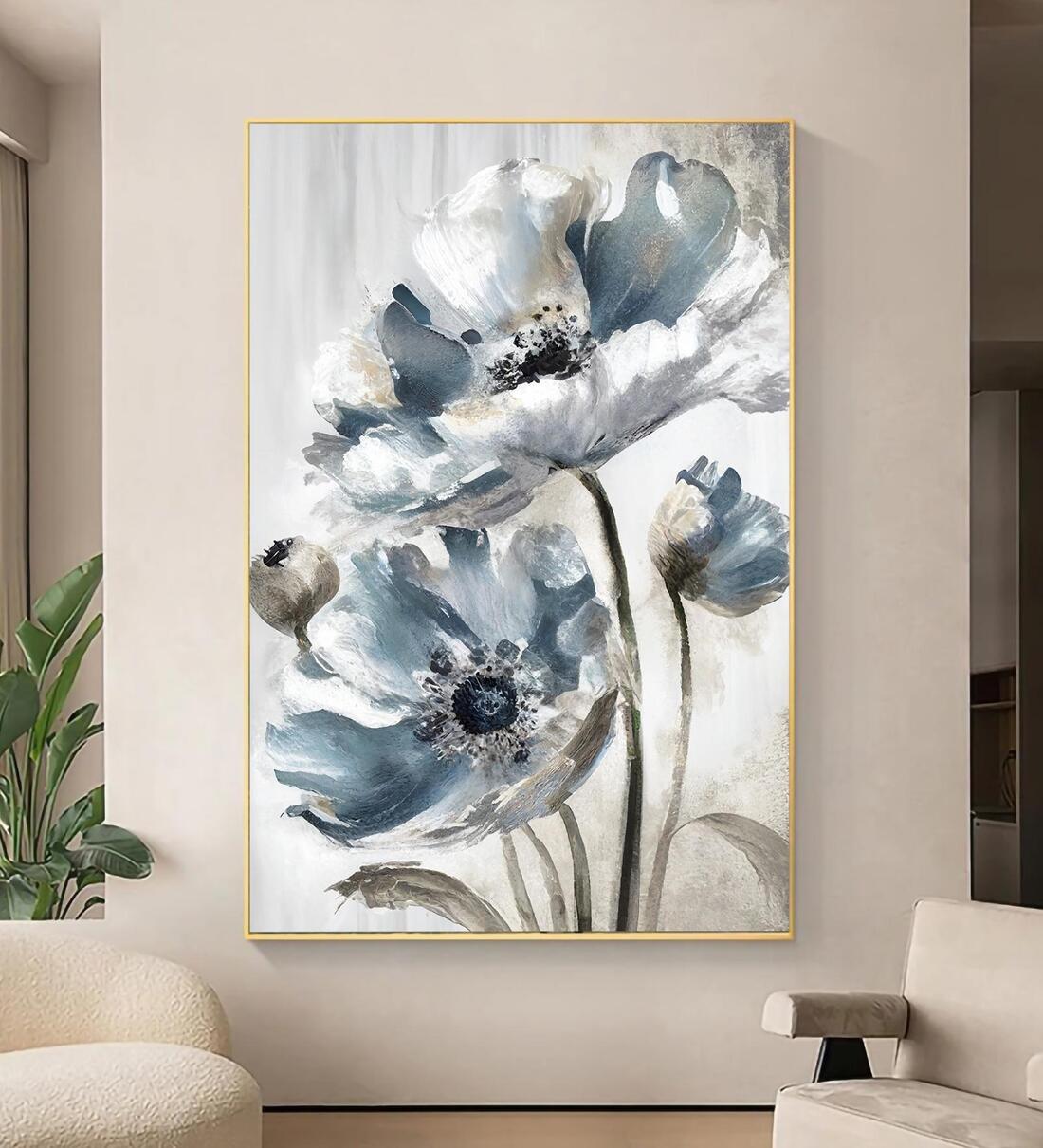 Buy Mordern Flowers Grey Synthetic Wood Wall Art at 25% OFF by Art ...