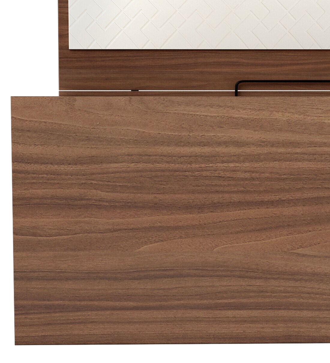 Buy Morf Queen Size Bed in Brown & Cream Finish with Hydraulic Storage