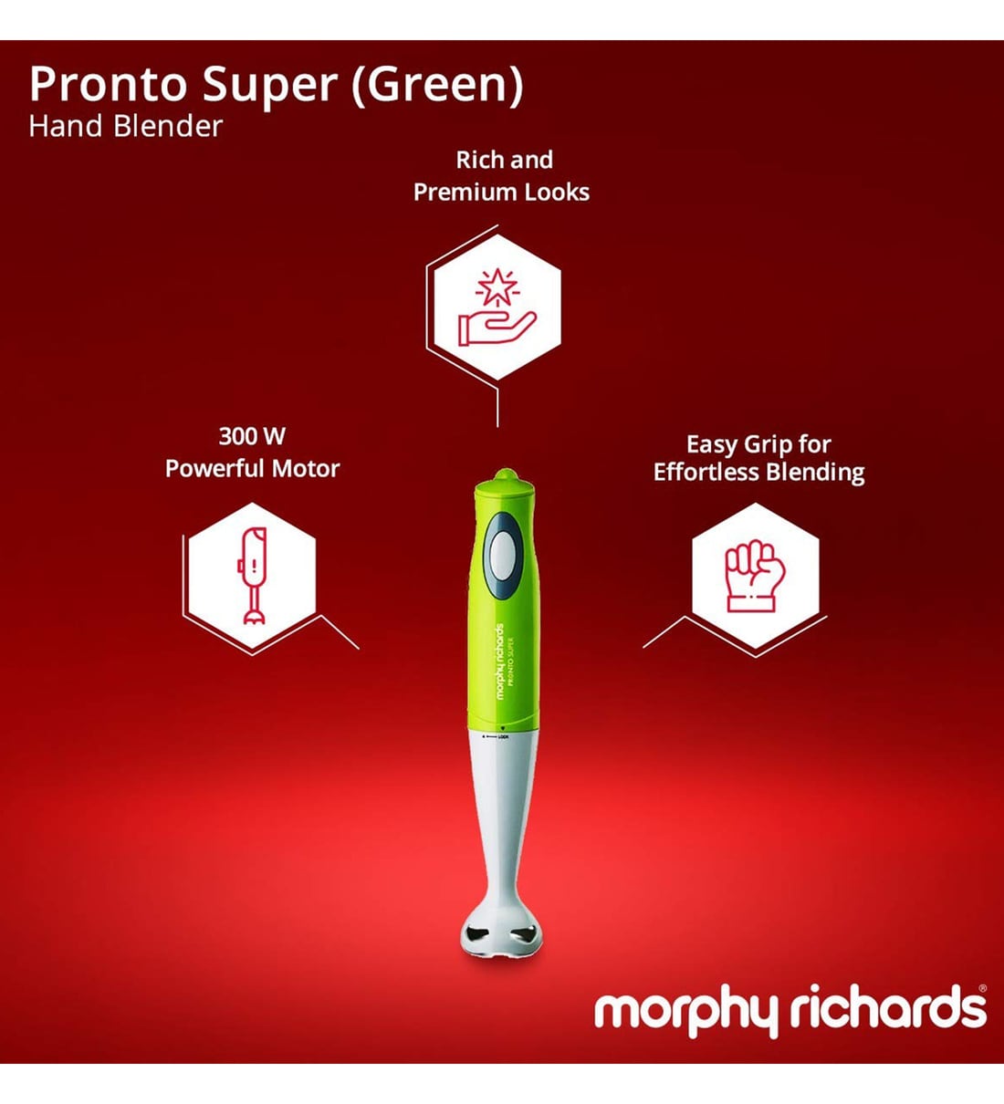 Buy Morphy Richards Pronto Super Hand Blender 300 Watt in Green Colour