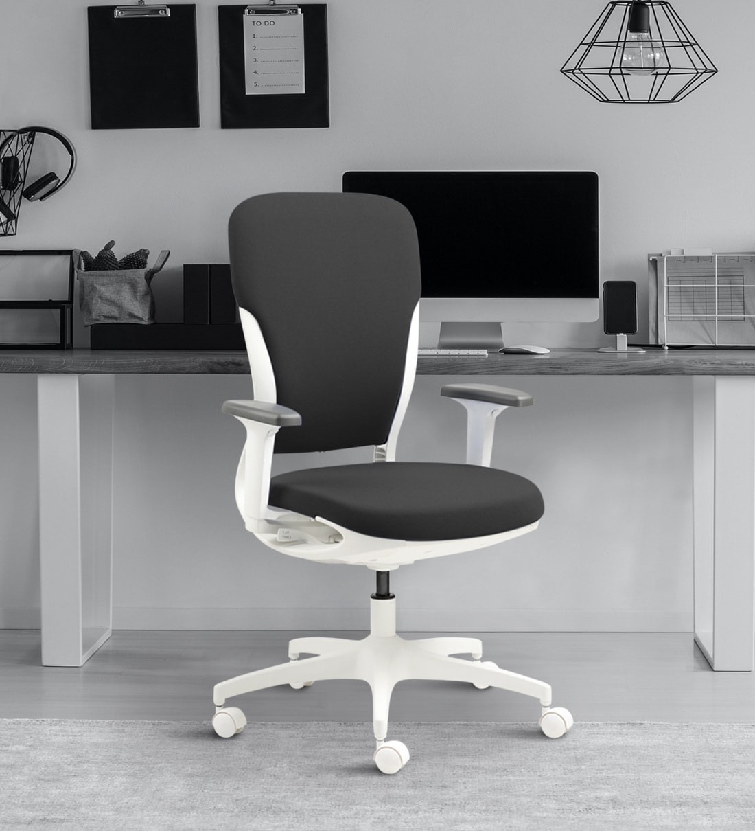 Buy Motion Ergonomic Chair in Carbon Black & white Colour by Godrej ...