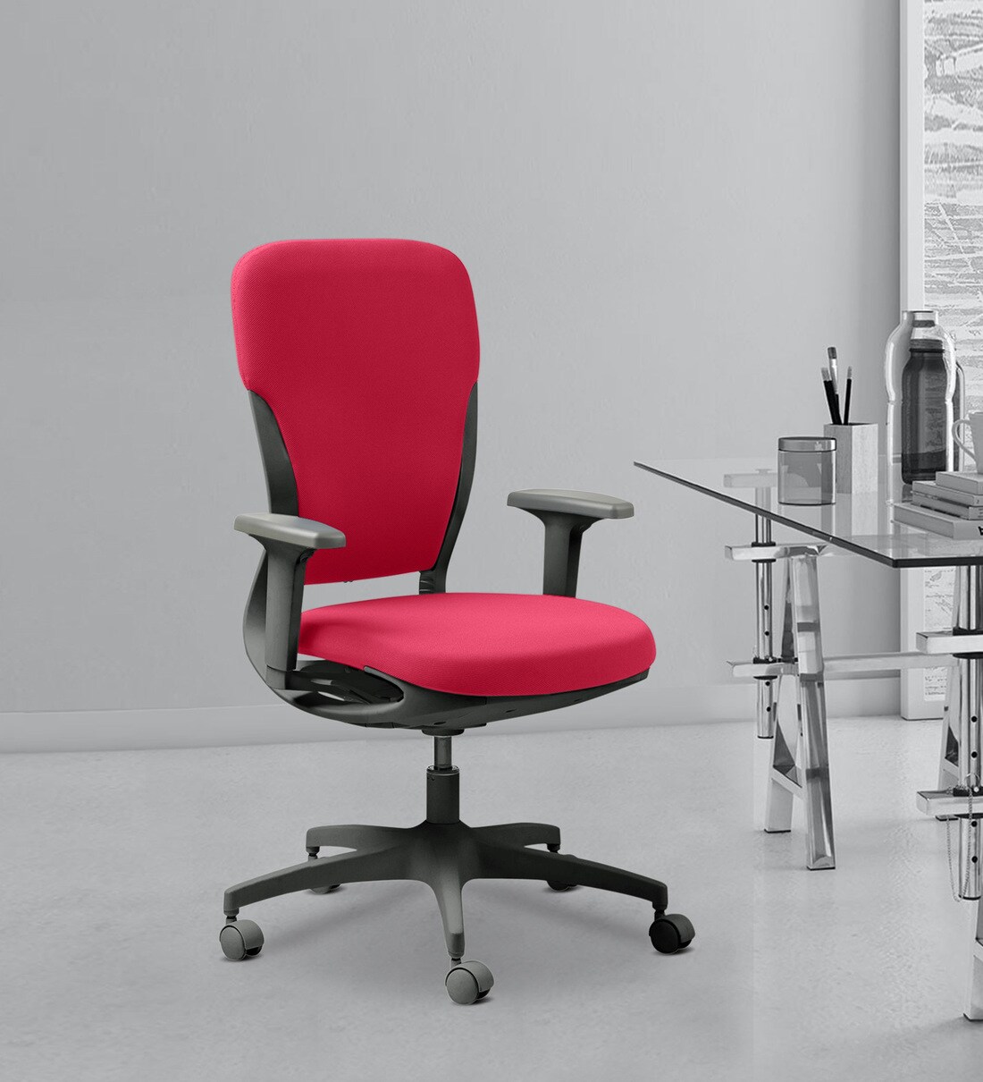 Buy Motion High Back Ergonomic Chair in Milan Red Black Colour