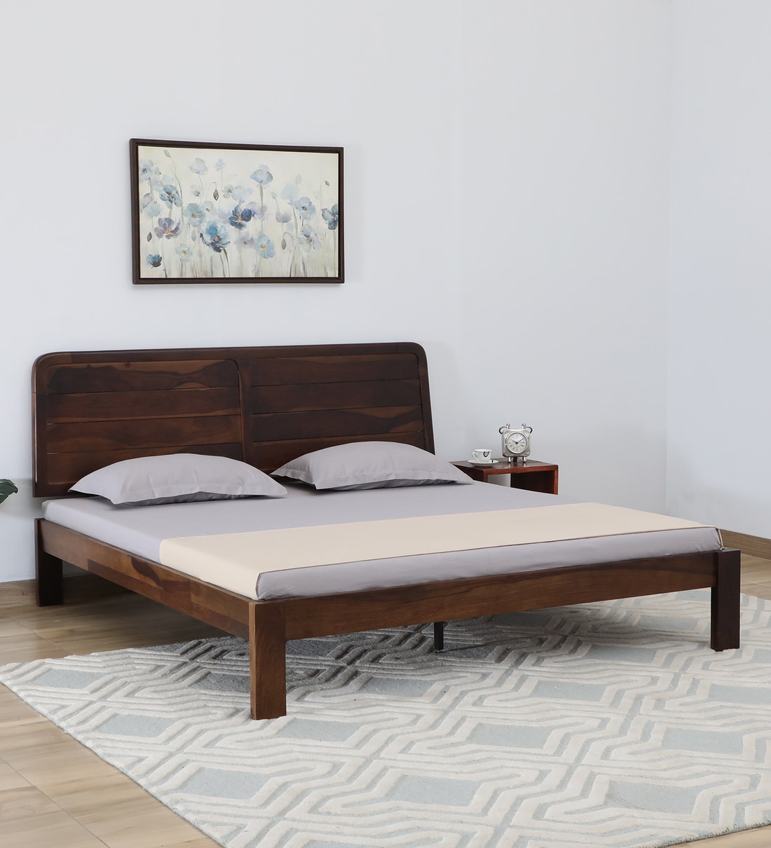 Buy Mourya Sheesham Wood King Size Bed In Scratch Resistant Teak Finish ...