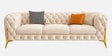 Modern Tufted Upholstery 3+1+1 Seater Sofa Set In Off-White Colour