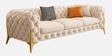 Modern Tufted Upholstery 3+1+1 Seater Sofa Set In Off-White Colour