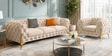 Modern Tufted Upholstery 3+1+1 Seater Sofa Set In Off-White Colour
