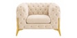 Modern Tufted Upholstery 3+1+1 Seater Sofa Set In Off-White Colour