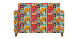 Modern Fabric 2 Seater Sofa in Red Floral Swirls Colour