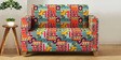 Modern Fabric 2 Seater Sofa in Red Floral Swirls Colour
