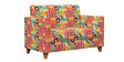 Modern Fabric 2 Seater Sofa in Red Floral Swirls Colour