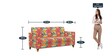 Modern Fabric 3 Seater Sofa in Red Floral Swirls Colour